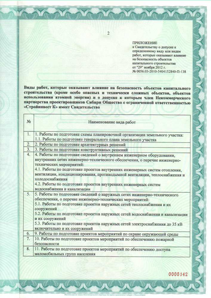 Сертификат члена СРО в области проектирования